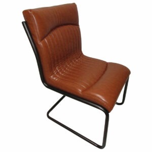 Cortina side chair. Restaurant seating in Birmingham. Brown leather chair.