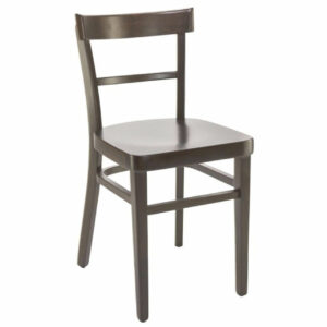 Front view of a wooden Jenny Side Chair with a square seat and backrest.