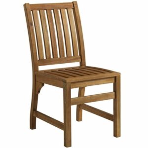 Hardy side chair. Solid acacia wood frame with slatted seat and back. Outdoor chair.