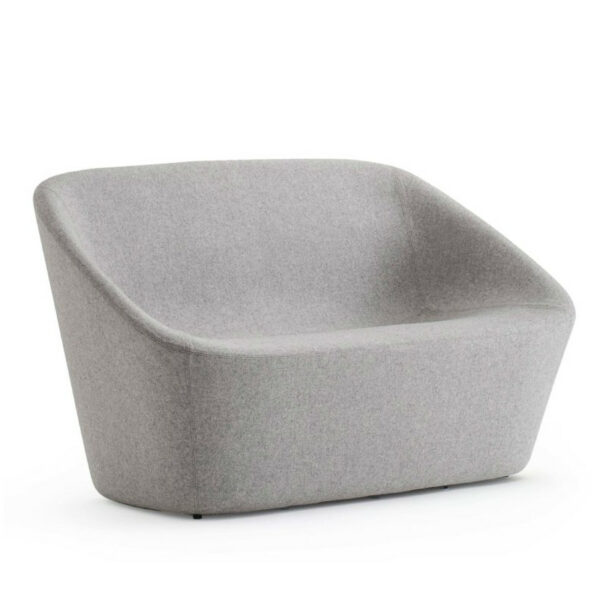 Modern light gray LOG Sofa. Fully upholstered Pedrali sofa with a rounded back and seat.