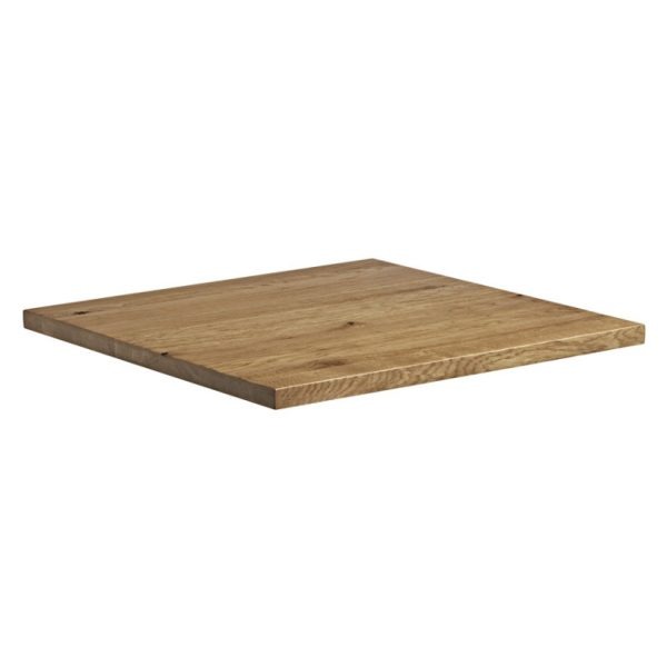 Square wood rustic antique oak table top with a 32mm thickness.
