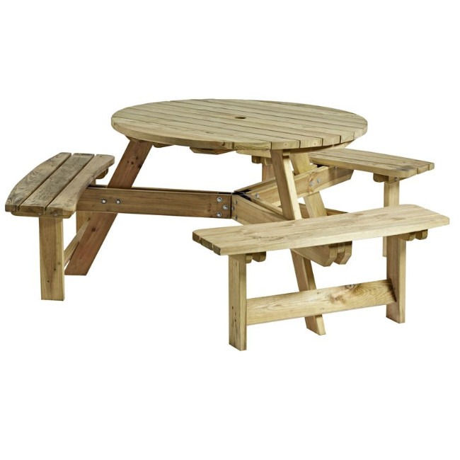 round 6 picnic table, picnic bench, picnic table, outdoor furniture, contract furniture
