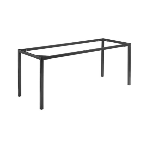 Rectangular Paris 4 L table base in matte black metal. Suitable for indoor and outdoor use.