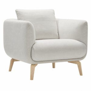 Moa upholstered lounge chair with timber legs, contract furniture for hotel, workplace, healthcare and hospitality interiors.