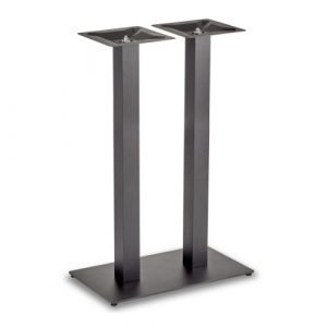 Flat Twin Poseur Table Base with a black metal frame. The base has two vertical supports and a flat rectangular base.