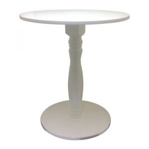 White Vine dining table base made of solid beech wood. The base has a round top and bottom with a decorative center post.