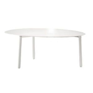 White Soho Lounge Chair with a metal frame and woven acrylic rope back. Upholstered seat and back cushions.