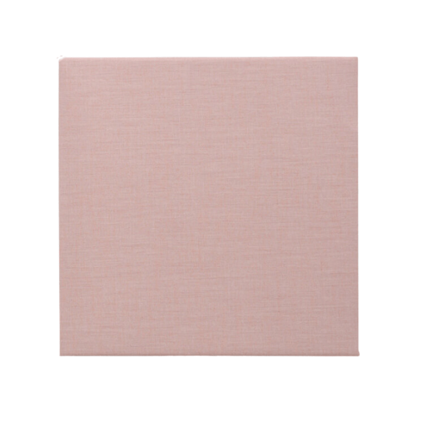 Square Misty Wall Acoustic panel in a light pink fabric, showcasing its clean lines and sound-absorbing design for workplace dividers.