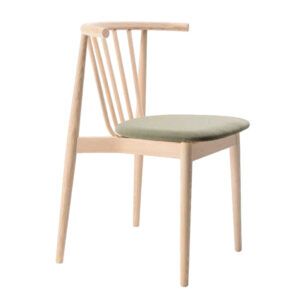 Tivoli side chair, light wood frame with a green upholstered seat.