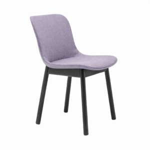 Baltic Classic W Side Chair in light purple fabric with black wood frame, showcasing its modern design and comfortable upholstery.