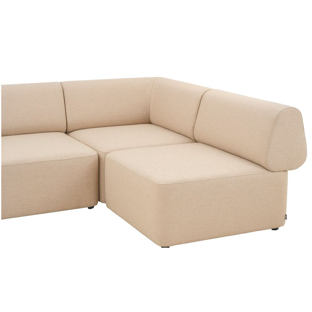 Beige Bold Corner Sofa: Modular design with upholstered frame, perfect for commercial lounge, hotel, healthcare, and workplace furniture.
