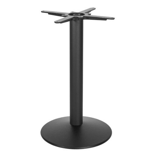Studio shot of a black Dome Dining Table Base with a round base and four-pronged top, perfect for commercial spaces.