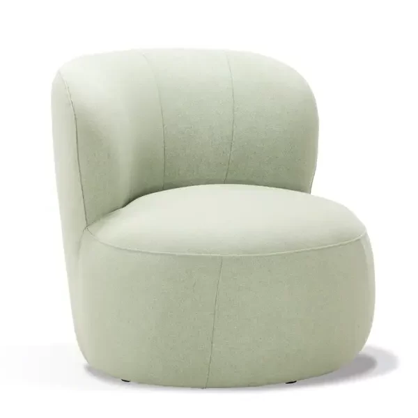 Stylish pale green Rose Chaise Lounge. Contemporary, upholstered seat, bolster and sides. Ideal for commercial lounge settings, contract furniture.