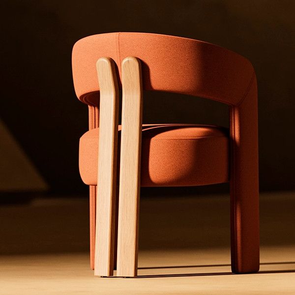 Stylish Berry Armchair with upholstered seat and curved wooden frame, perfect for commercial and hospitality settings.