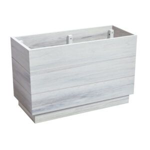 Angled view of a white Eko Planter, a durable eco-friendly outdoor planter with a modern, minimalist design.