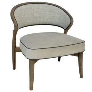Aura lounge chair with wooden frame, cane back and upholstered seat for hotel and hospitality contract furniture
