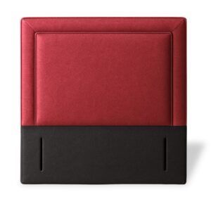 Boarder Super King headboard in two-tone red and black fabric with a clean, contemporary rectangular design.
