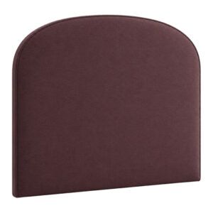 Mulberry King headboard in deep plum fabric with a rounded top and clean, contemporary upholstered finish.