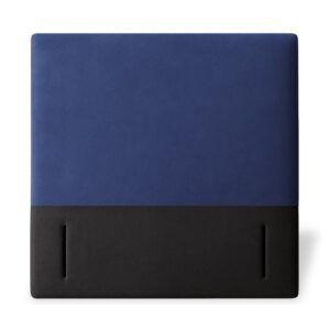 Twin Pillar headboard in a two-tone blue and black fabric with a flat, modern rectangular design.