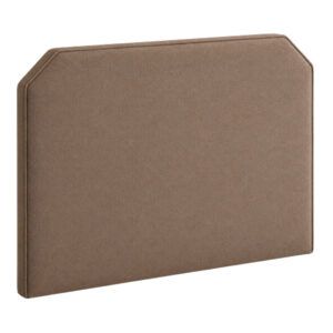 Rowan Small Single Headboard in a brown fabric with a clean, contemporary clipped-corner design, isolated on white.