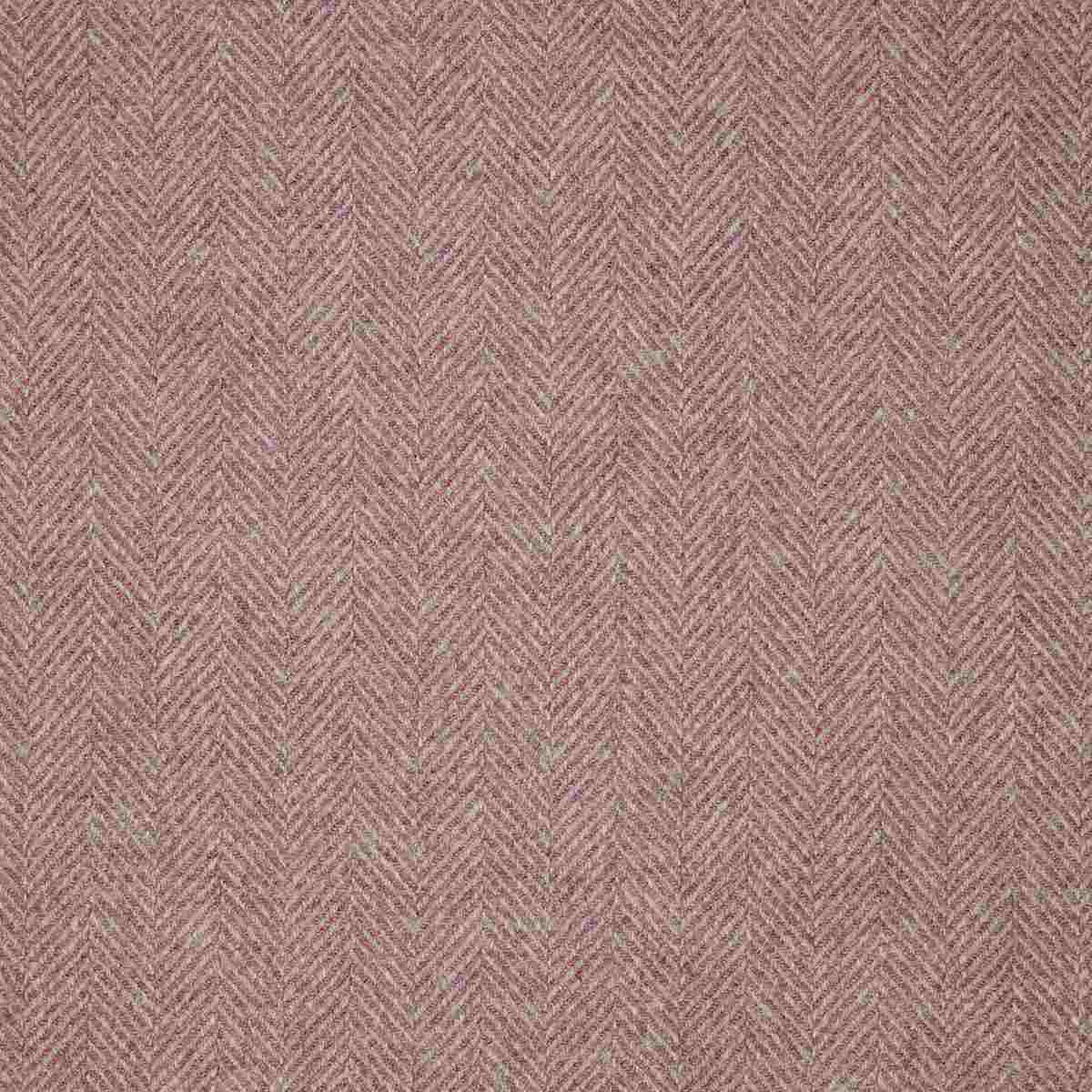 wool Dusty rose wool upholstery fabric features a tight herringbone weave with subtle flecks of green and violet.