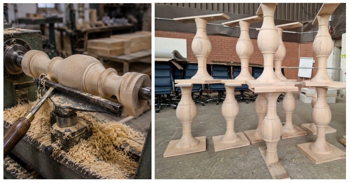 Bespoke Wooden Table Bases | Turned Solid Wood Table Bases UK