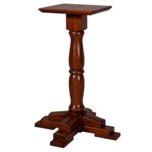 Cannon Dining Table Base in a rich dark wood finish, featuring a classic turned pedestal and stepped cruciform base.