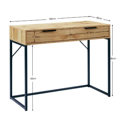 Bali Console Table diagram displaying height, width, and depth dimensions in centimeters against a plain background.