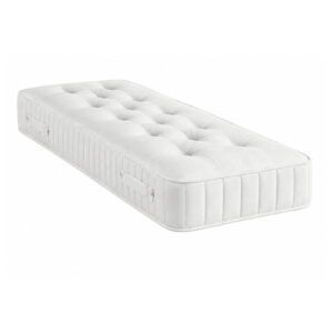 Classic 1000 single mattress captured from a side angle, highlighting its 25cm depth and structured fabric borders.