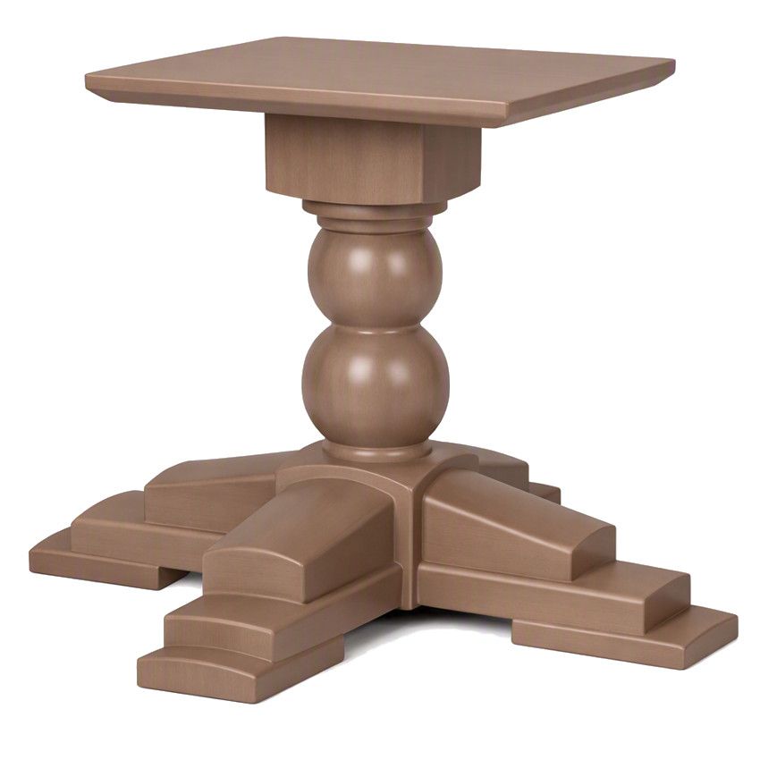 Sphere wooden coffee table base with a sculptural stacked-sphere column and a stable four-legged stepped pedestal.